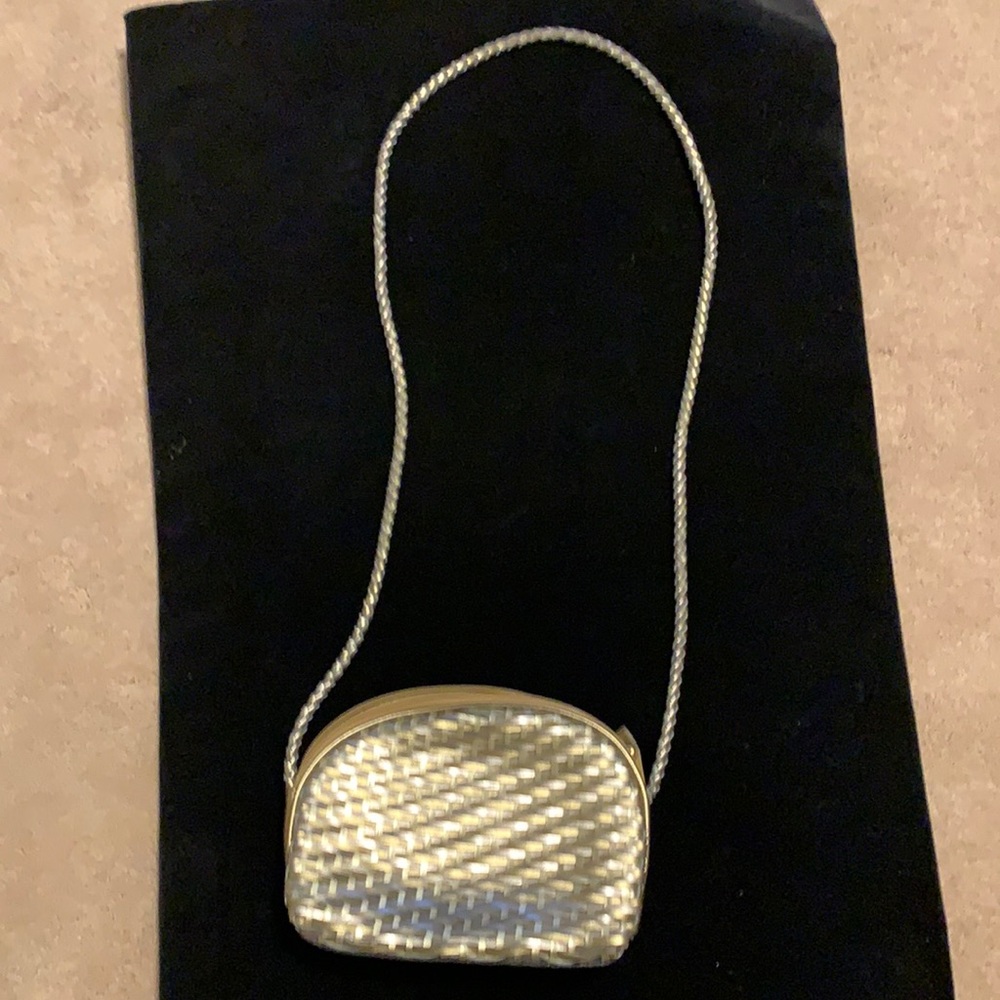 Mixed Metallic Braided Leather Shoulder Bag